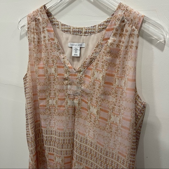 Tabitha Webb Sleeveless Printed Blouse Medium Lightweight - Picture 4 of 7